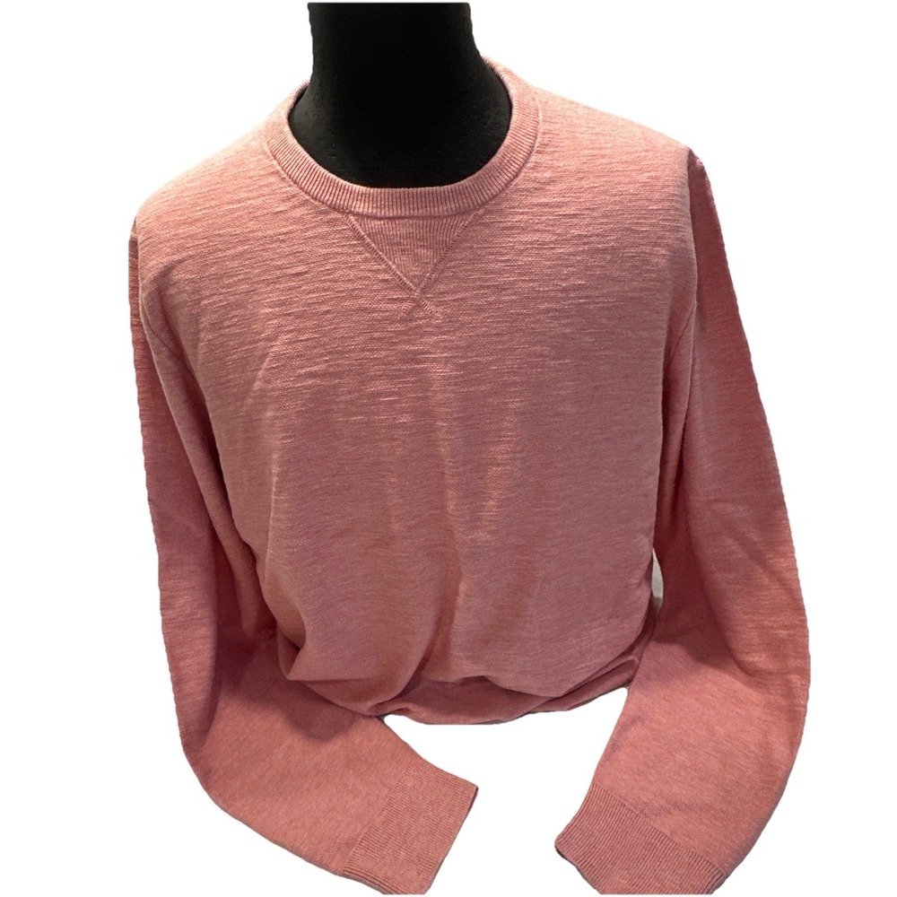 Alesbury Textured Crew Neck Sweater "Pink Clay"Size XL Soft Luxe Luxury